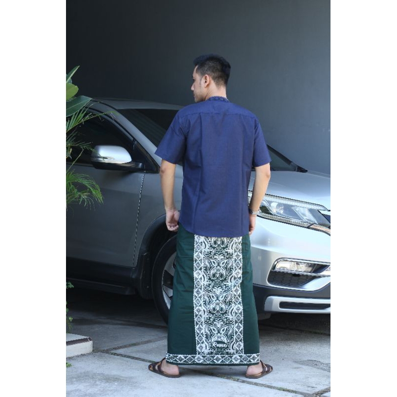 Sarung Batik Rayya RY.3SP02 - Motif Polos Warna Hijau Botol Original Product