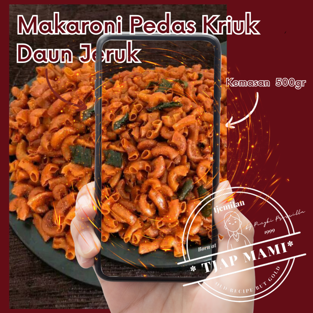 

Makaroni Terenak Pedas Daun Jeruk Kriuk 500gr - TJAP MAMI