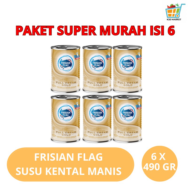

Frisian Flag Susu Kental Manis Full Cream GOLD isi 6 x 490 Gram