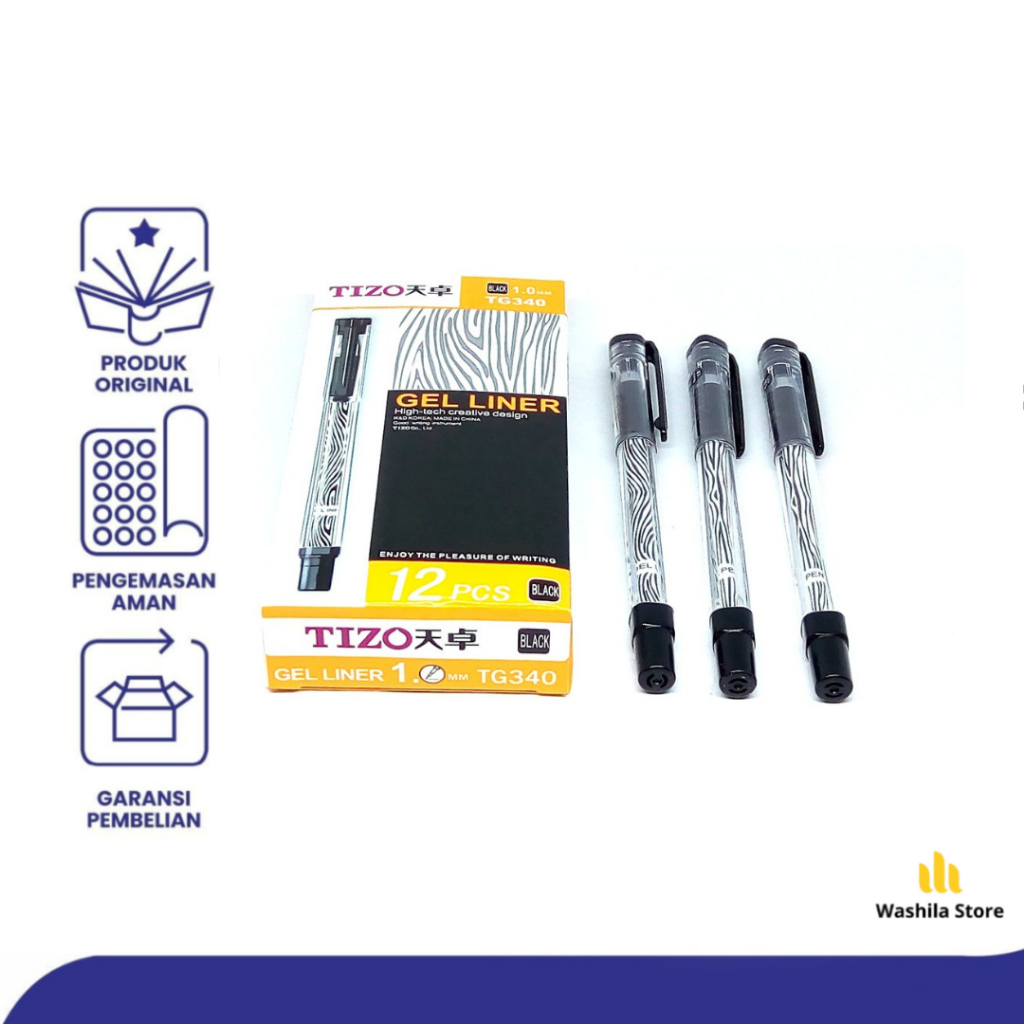 

Pulpen Tizo Pen Gel Liner TG340 1.0MM Hitam