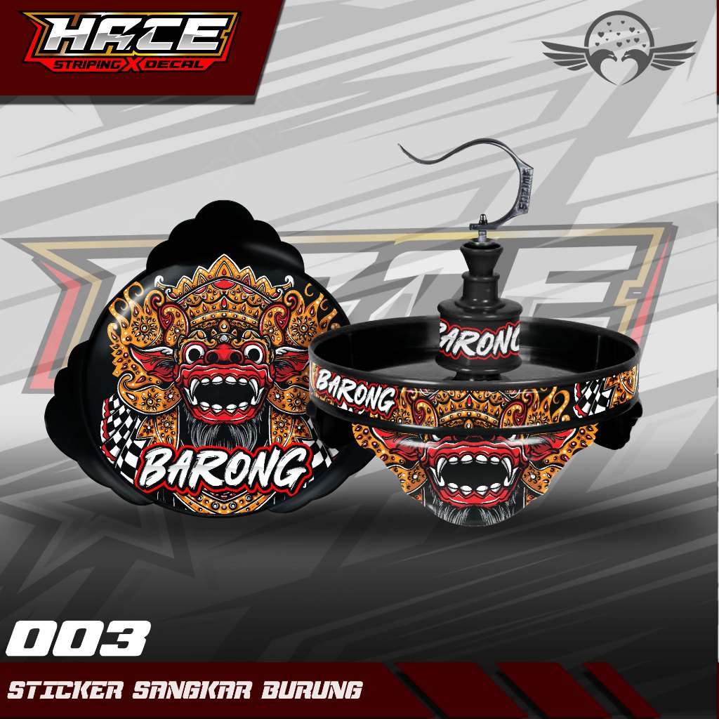 STICKER SANGKAR BURUNG BARONG  - DECAL TEBOK LOVEBIRD BATMAN PLECI CUSTOM VARIASI 003