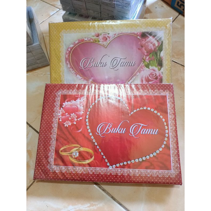 

1pasang buku tamu cantik motif love