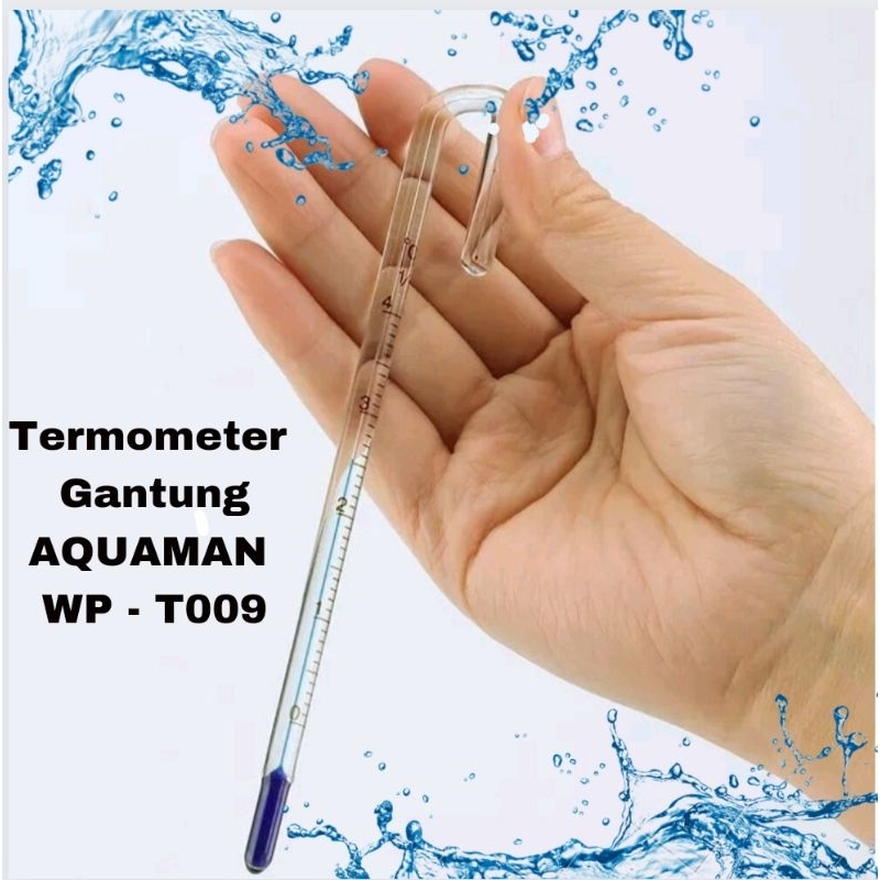 Termometer AQUAMAN WP T009 Alat Pengukur Suhu Air Termometer Gantung Aquarium