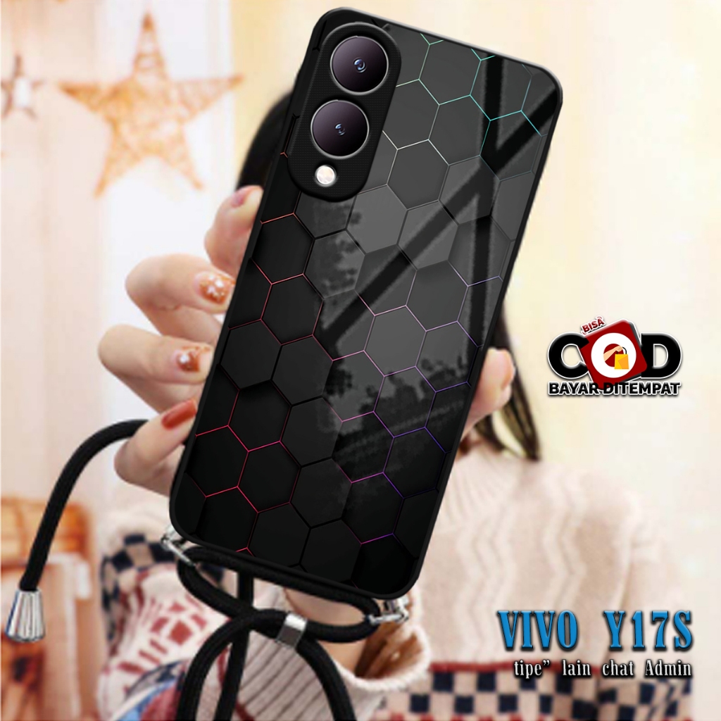 SOFTCASE KILAU + Tali CASE SILIKON VIVO Y17S Y17 S SLING KACA | MC808 | PRO CAMERA CASE SILICON MAN 