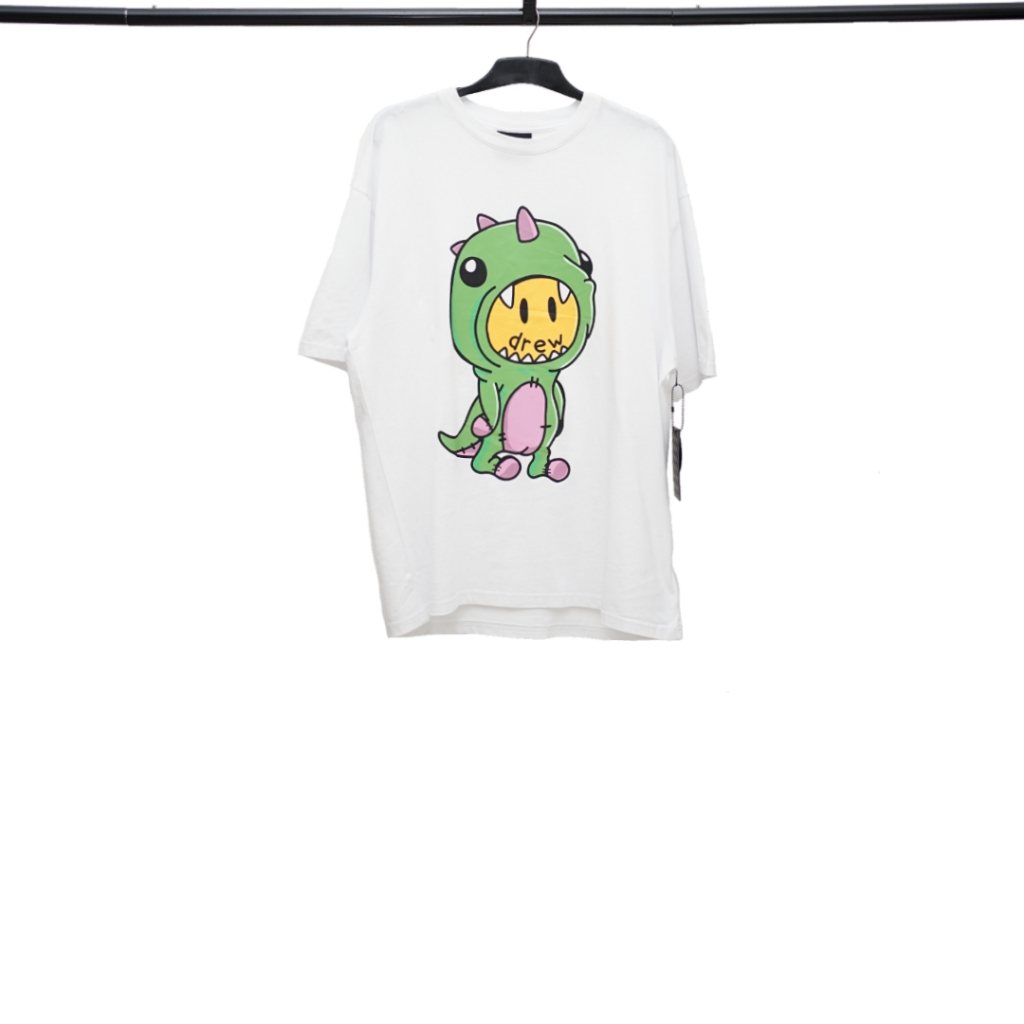 DREW White Dino Tshirt Authentic / Kaos Branded Drew Original