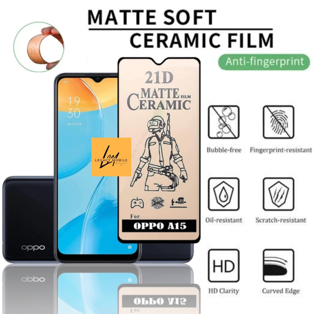 Anti gores screen protector ceramic matte film anti minyak Oppo A11K A12 A15 A15s