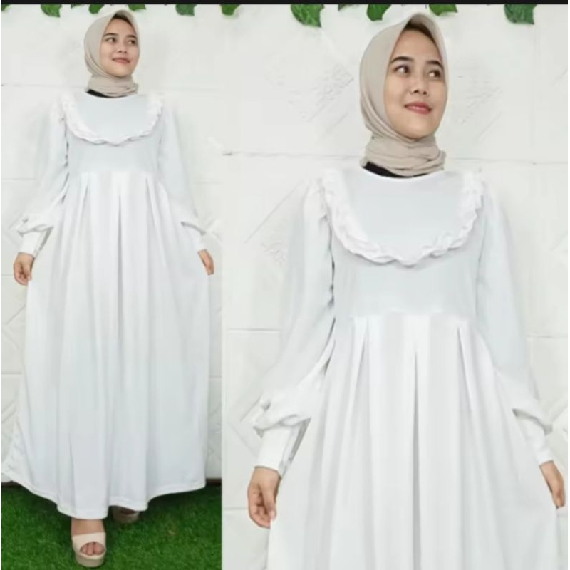 GAMIS WANITA DEWASA SPESIAL "PUTIH"/ Gamis Dewasa Warna Putih/ Gamis *WHITE EDITION*