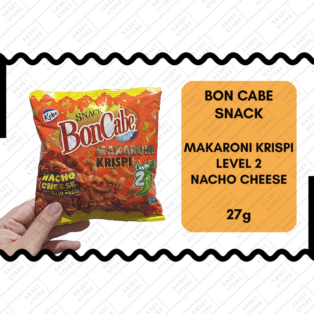 

Bon Cabe Makaroni Krispi level 2 27g Mild Nacho Cheese Sachet Snack Cemilan