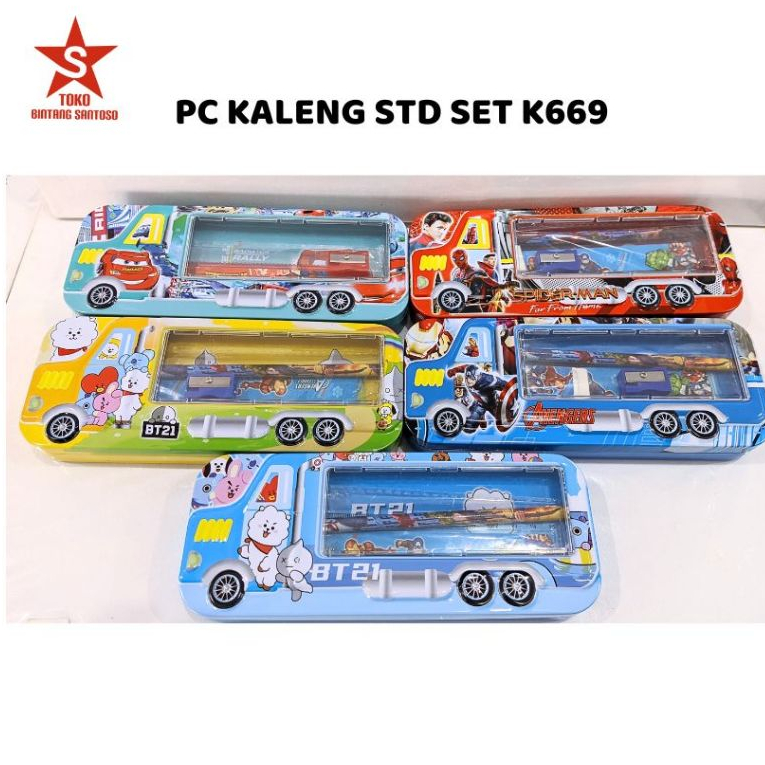 

PC KALENG STUDY SET K669 / Pencil Case Kaleng Set K669 / Kotak Pensil Kaleng K669