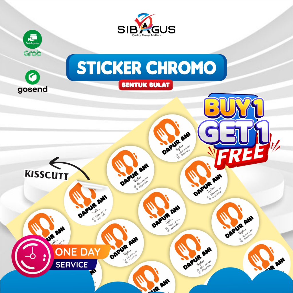 

[BUY 1 GET 1 FREE] Stiker Label Kemasan | Label Kemasan Makanan | Stiker Chromo | Stiker Kue
