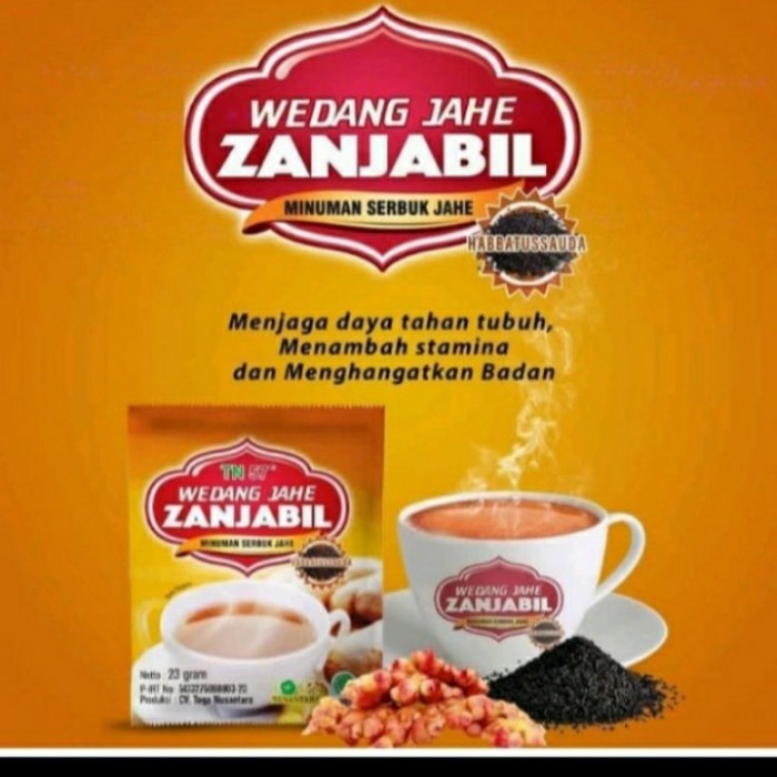 

Wedang Jahe Plus Habbatussauda ZANJABIL / jahe / jahe merah / per RENCENG