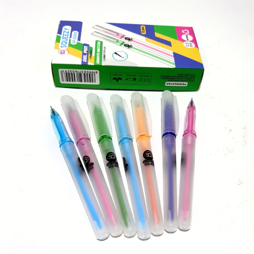 

Pulpen Gel SQUEEZY GP-SQ802 0.5mm (12pc)