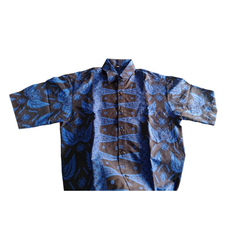 BAJU BATIK BADUY / SPORT BATIK BADUY BIRU MOTIF TAPAK KEBO-GARUDA