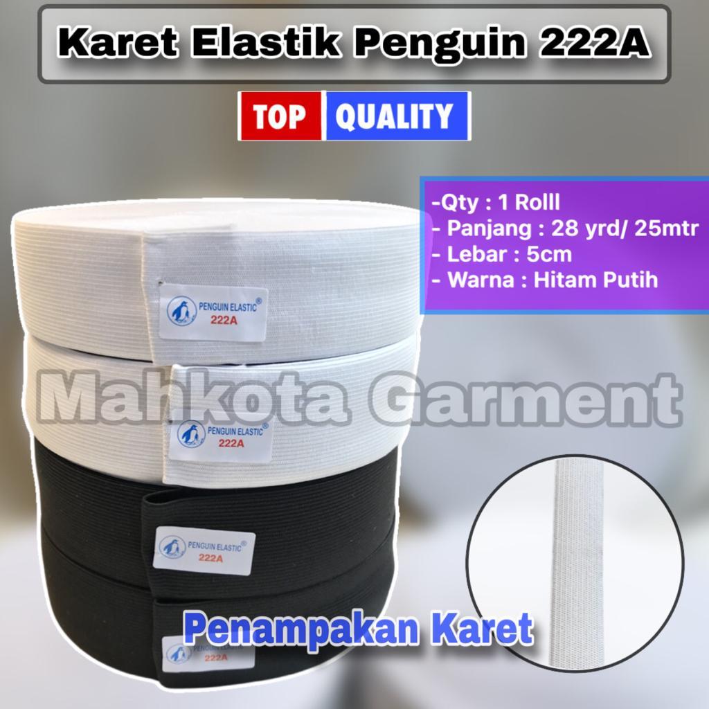 Karet Elastik Penguin 222A | Karet elastis celana  5cm / 50mm panjang 28 yard/Roll | Karet dasi cela