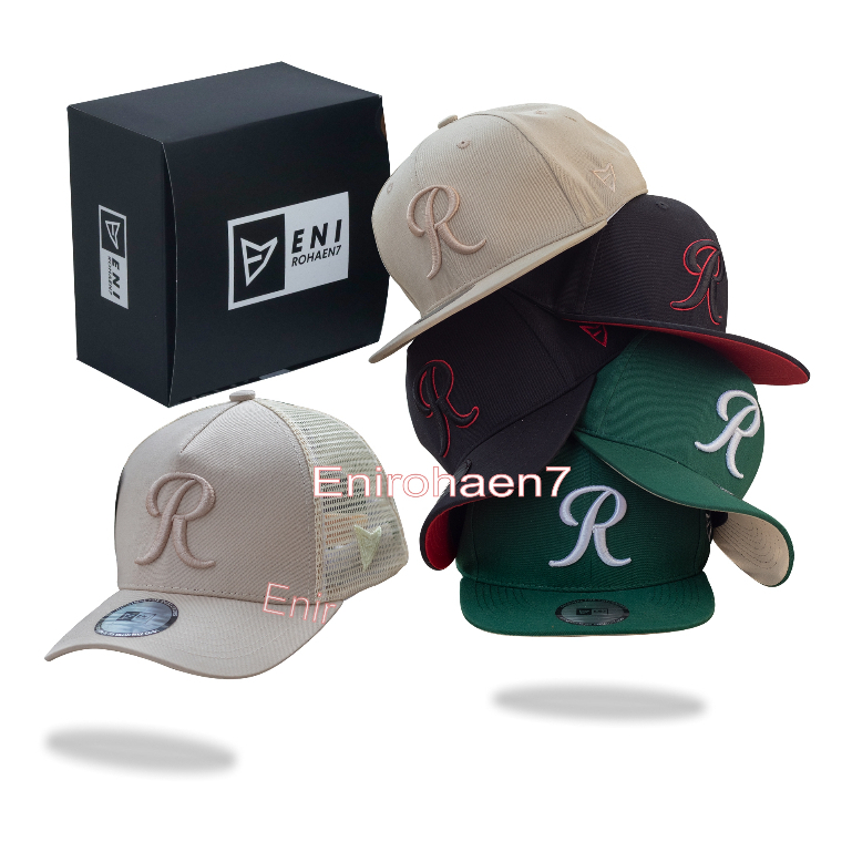 E7 Topi inisial R Topi huruf R Unisex RC