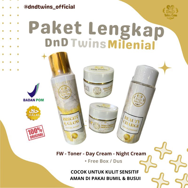 SEPAKET Milenial BPOM °•_•° DnD Twins Care _ Cocok untuk kulit SENSITIF