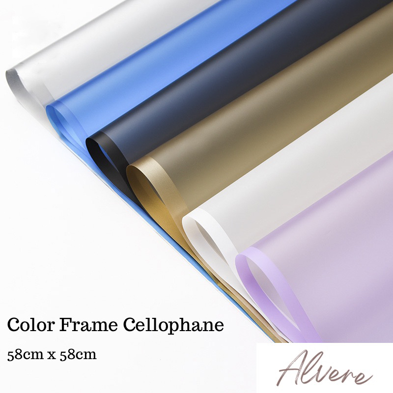 

Color Frame Cellophane Transparan List 20 Lembar Wrapping Paper Kertas Bouquet Transparent