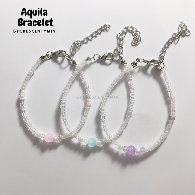 AQUILA BRACELET || Gelang Manik Jelly Premium | Gelang Manik Pasir Premium | Gelang Manik Simple Elegan | Glass beads Kristal