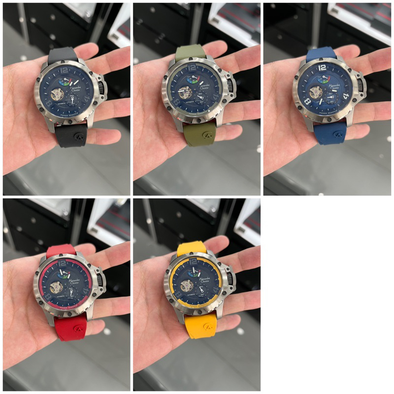 Jam Tangan Pria Alexandre Christie AC 6295 6295 Rubber Automatic Original