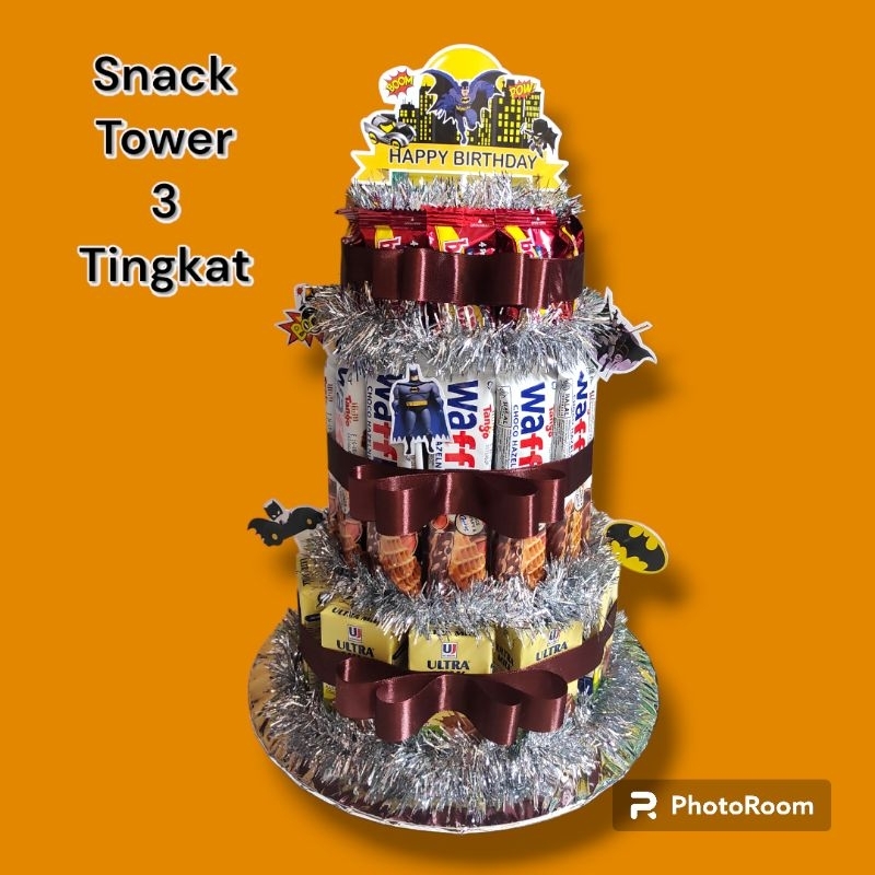 snack tower 3 tingkat snack cake bisa request snack kesukaan