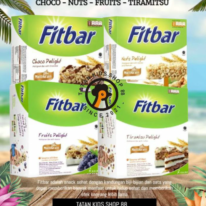 

JFKF6929 HOT Fitbar 1 Box Isi 12pcs Coklat Fruits Delight Tiramisu Distributor Cemilan Sehat Diet