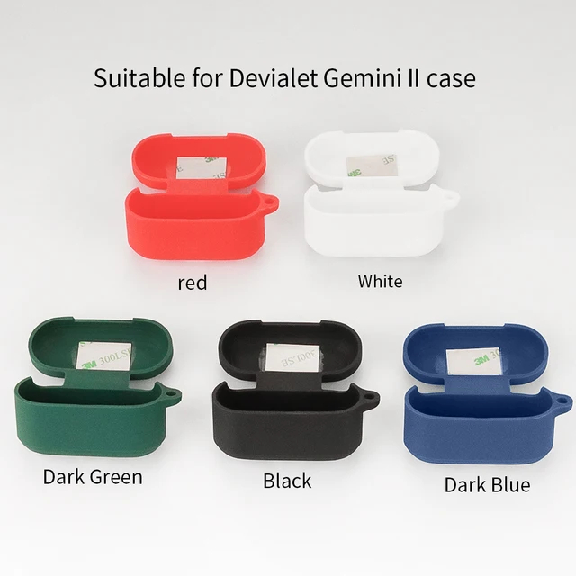 Case Casing Cover  Silicone Protective  Devialet Gemini 2 TWS / Gemini II + Carabiner