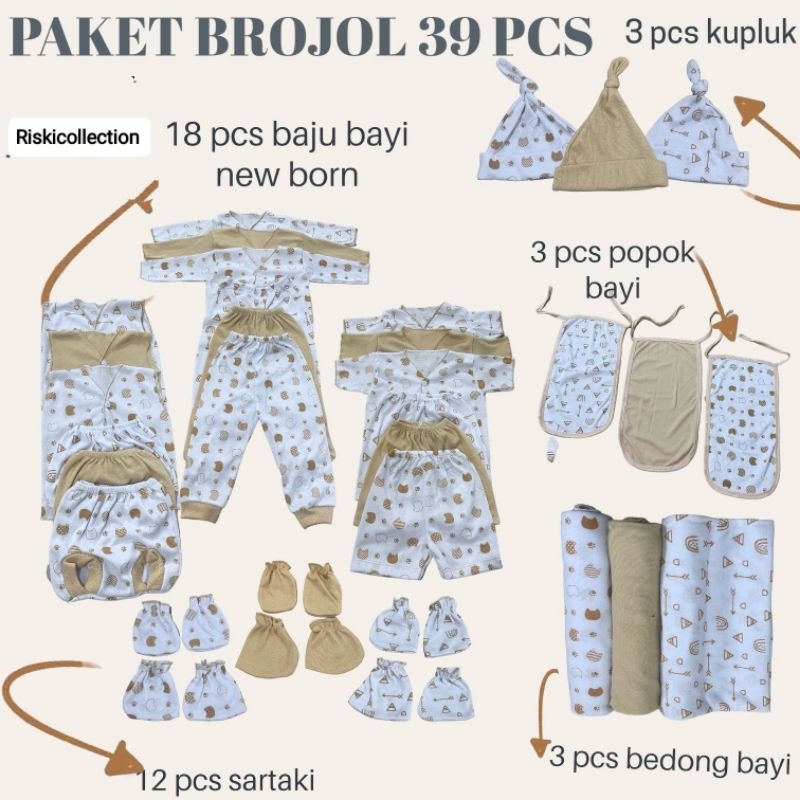 (39 PCS ) Paket Lahiran  Lengkap Baju Bayi  celana bayi baru lahir
