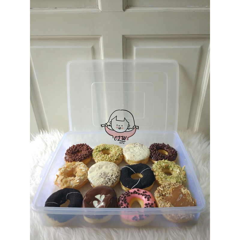 Toples DONAT - Sealware Plastik Kotak 7000 ml - Toples Kotak Persegi Panjang