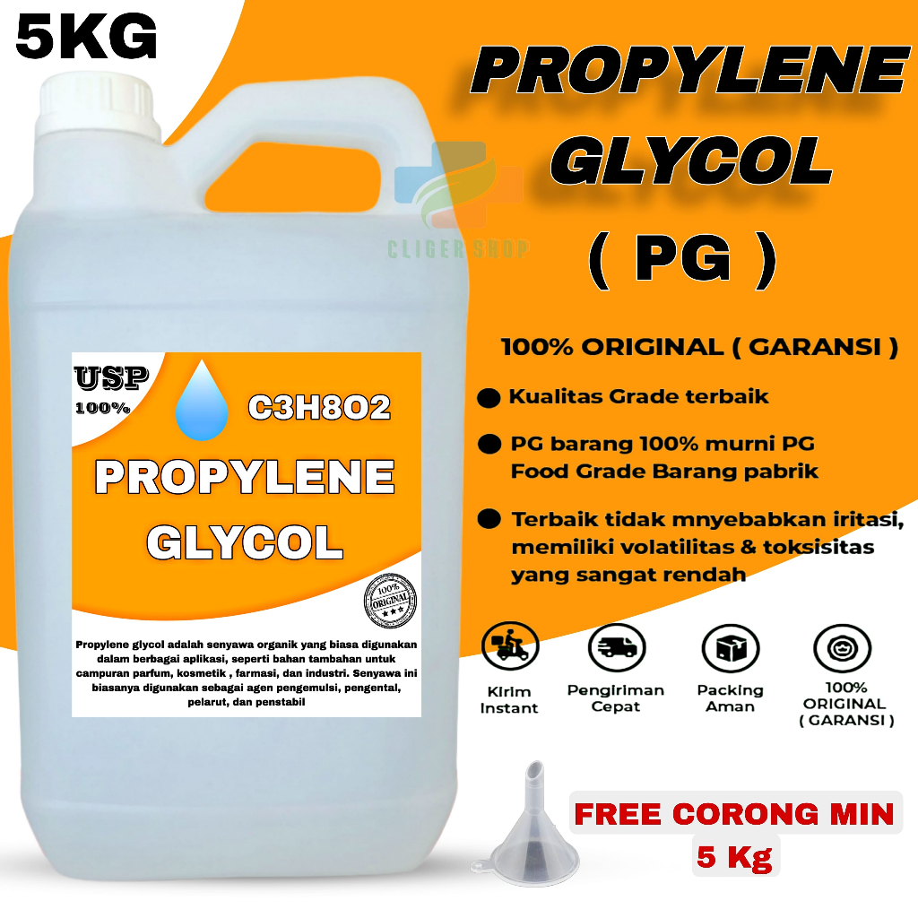 

PROPYLENE GLYCOL MURNI 5KG / PG 5 KG / PROPILEN GLIKOL 5KG GROSIR