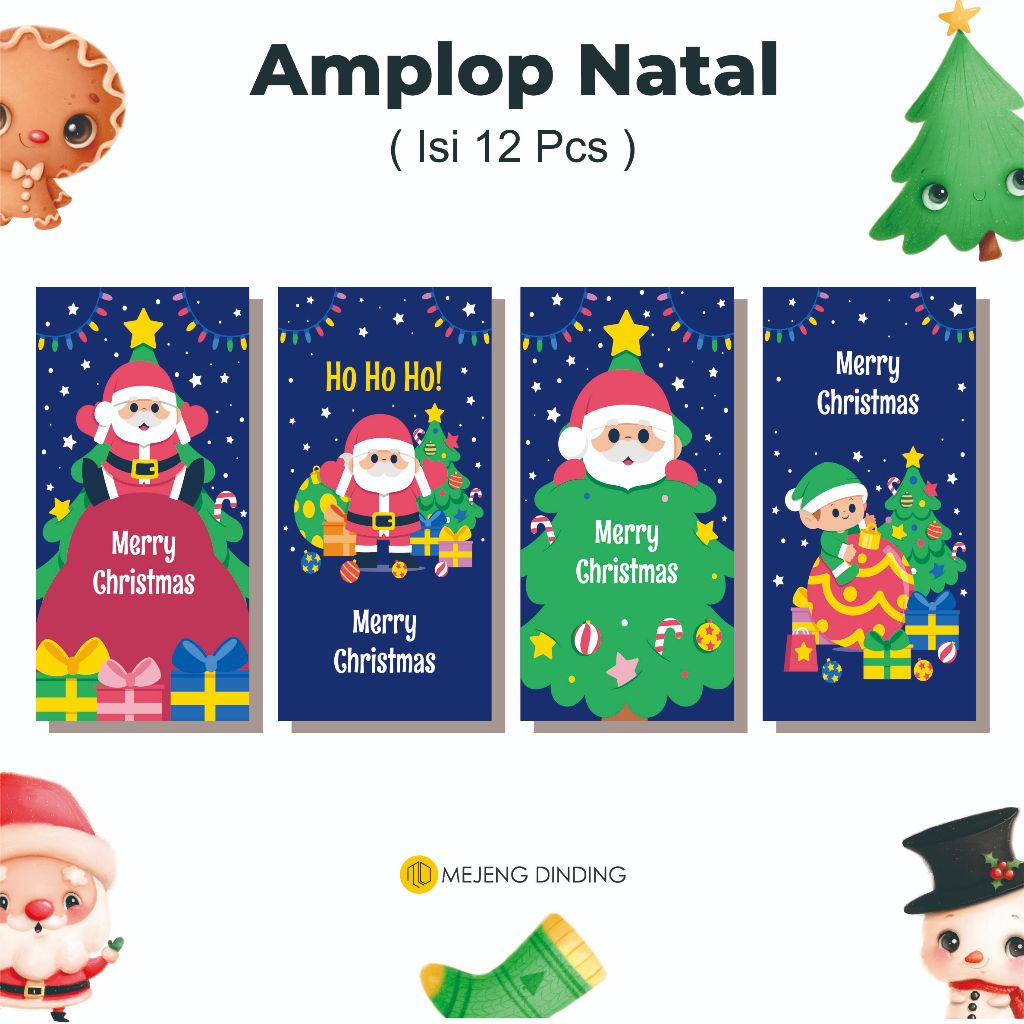 

(ISI 12 PCS) Amplop Natal / Amplop Natal Aesthetic / Angpao Natal / Ampau Natal / Merry Christmas / Amplop Natal Lembaran / Christmas Xmas Santa Claus Sinterklas / Angpao Natal Angpau Merry Christmas Hongbao Amplop Natal Ukuran Panjang 10