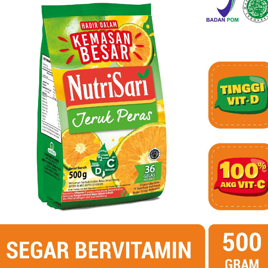 

QSKY0302 8.8 NutriSari Jeruk Peras Powder Refill 500gr - Minuman Buah Vitamin C