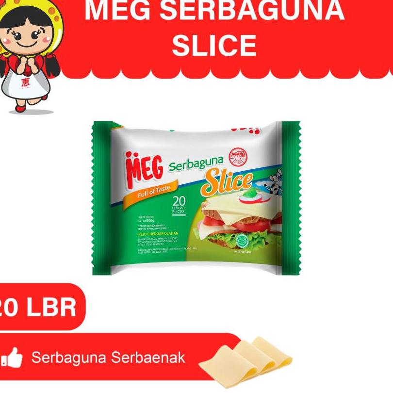 

ZXDK7032 7.7 MEG Keju Serbaguna Slice 20 slices
