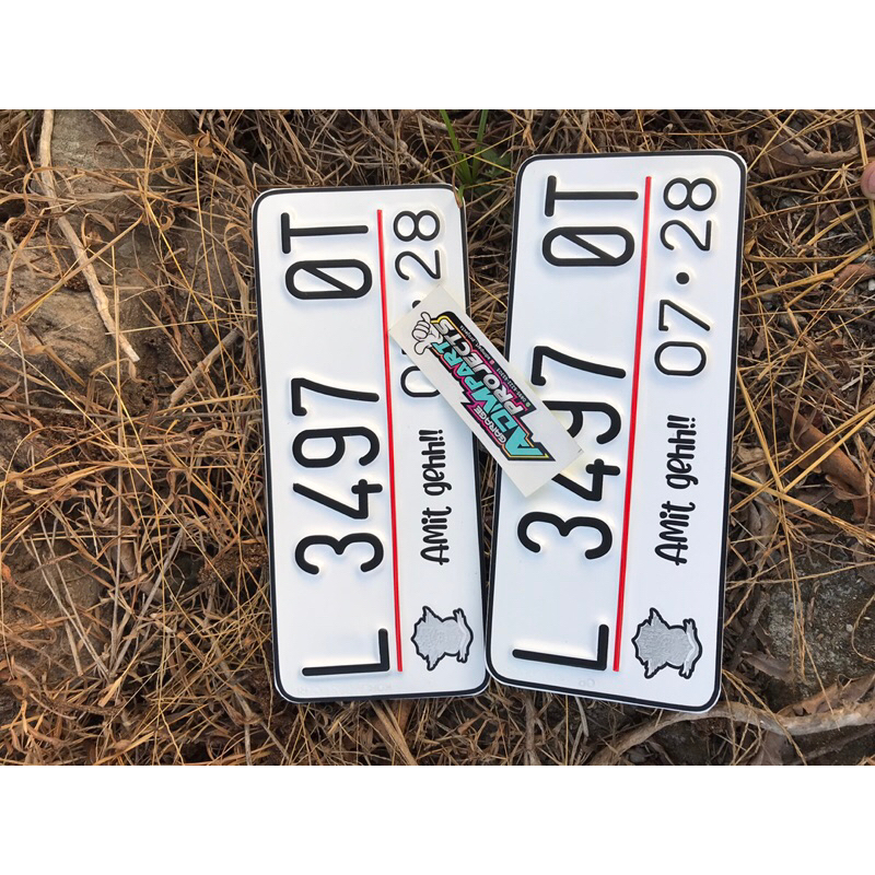 PLAT  MOTOR WARNA PUTIH//PLAT MOTOR BAUT TANAM/PLAT STANDAR