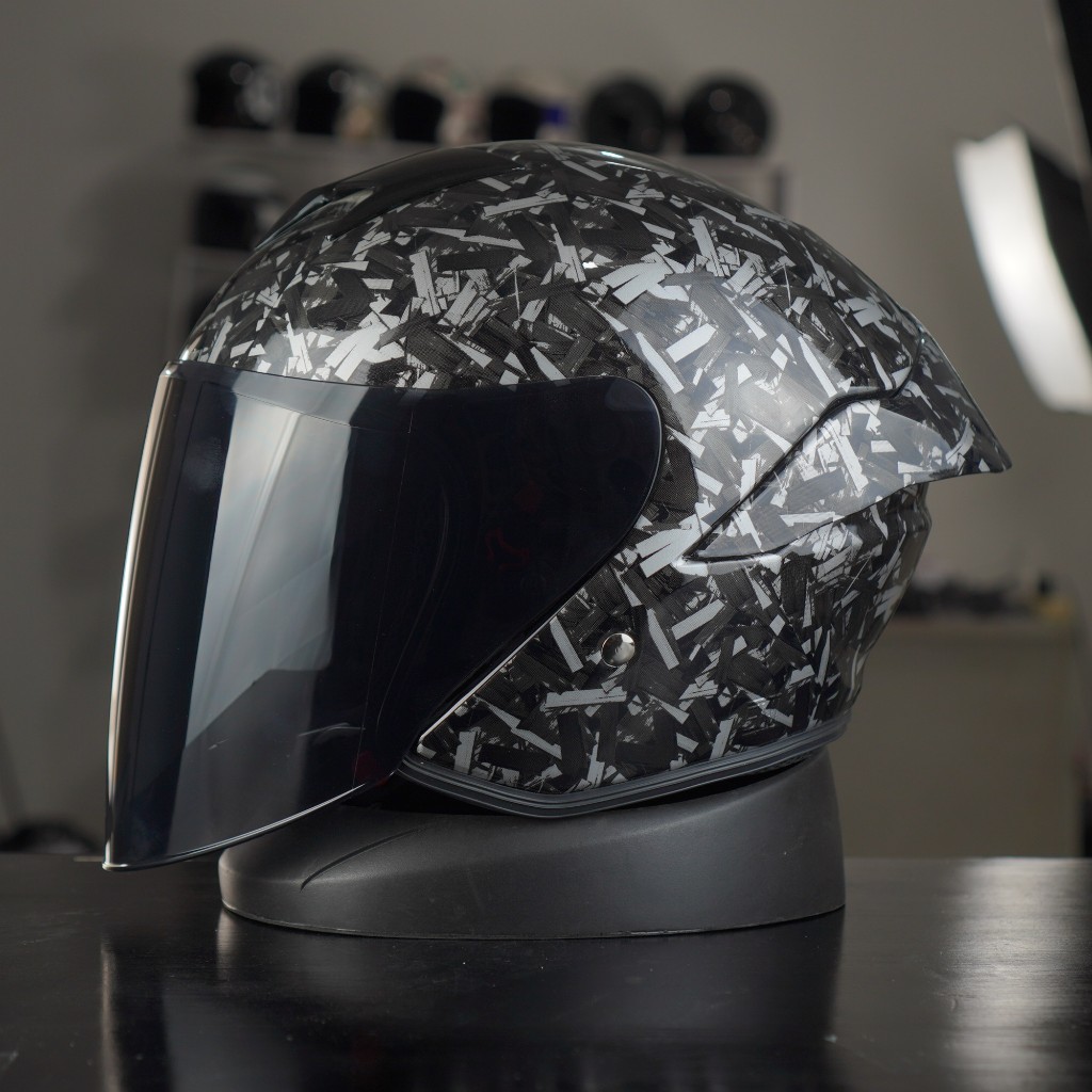 HELM JITSU JS1 CARBON FORGED ORIGINAL HALF FACE SNI TERBARU