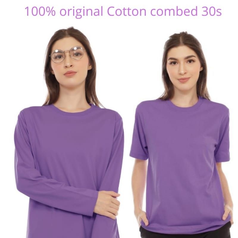 baju kaos polos wanita lengan panjang dan lengan pendek cotton combed 30S premium original atasan wa