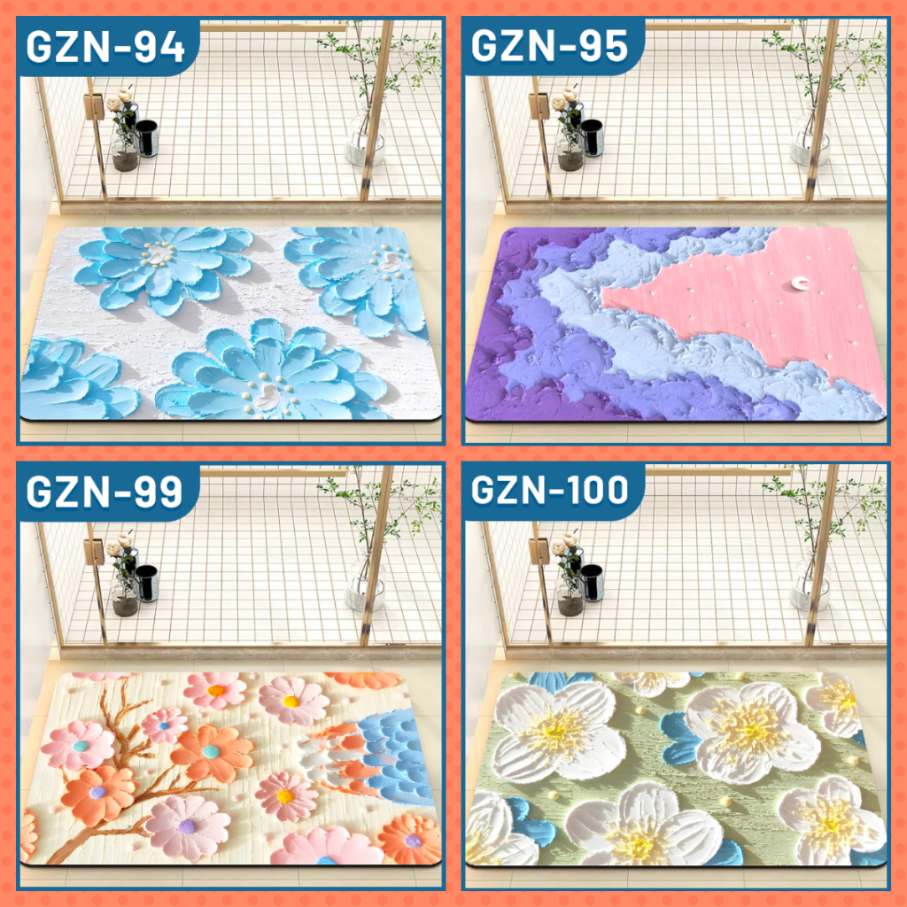 Keset 3D Keset Diatomite Motif Bunga Keset Termurah Keset Motif Cantik Keset TERLARIS Keset Anti Slip Keset Kamar Mandi Homesky88