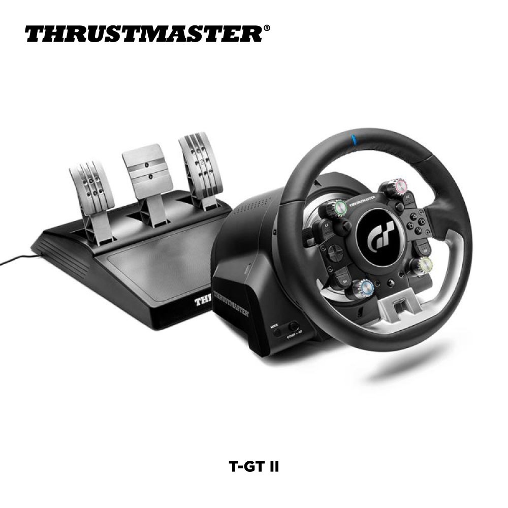 Thrustmaster T-GT II, Racing Wheel with Set of 3 Pedals, PS5, PS4, PC, Real-Time Force Feedback, Bru