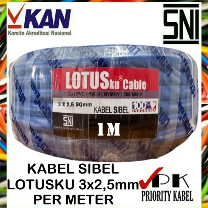Kabel Pompa Submersible Sibel LOTUSku HYO 3x2,5mm 3x2.5 (Per Meter) 1M
