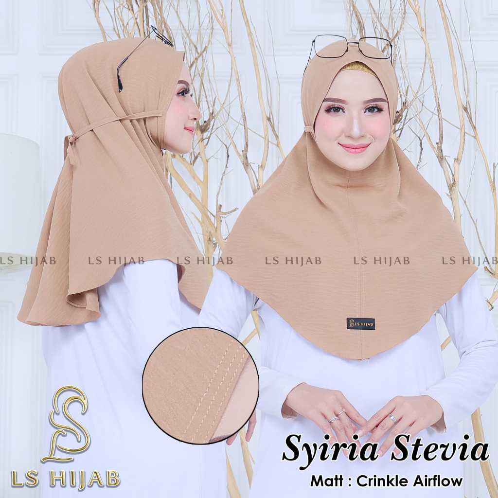 Khimar Syria Stevia Crinkle Airflow Nizam Scarf By Ls Hijab / Kerudung Siria Tali