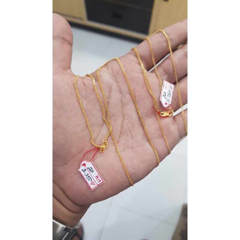 kalung emas kadar 22 karat rantai polos