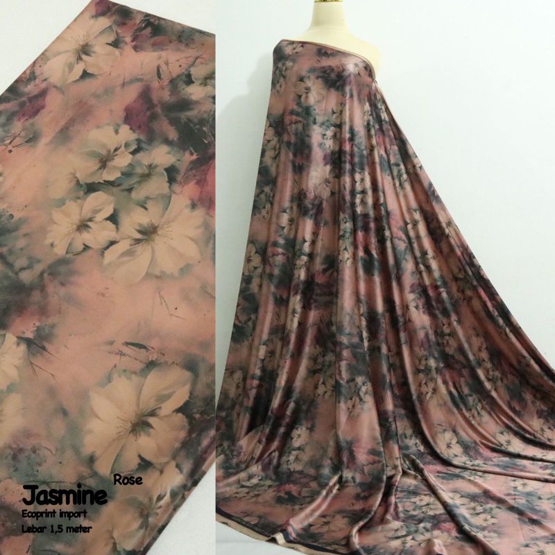 Kain meteran / bahan armany silk / motif jasmine /