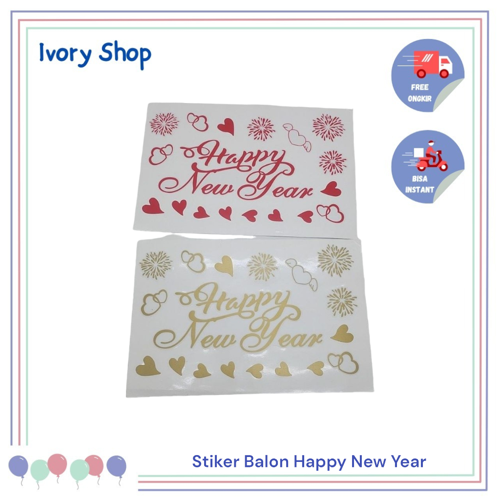 

Sticker Happy new year untuk Balon PVC / stiker tahun baru