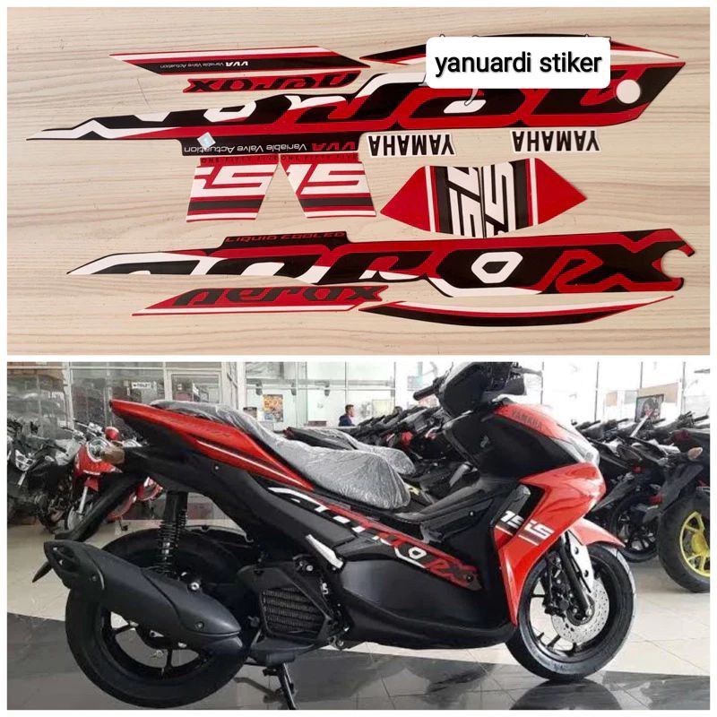 STRIPING STIKER LIST STANDAR MOTOR AEROX TAHUN 2022 NEW MERAH