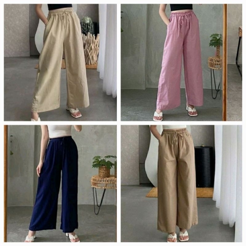 CELANA KULOT KATUN LINEN / RAMI JUMBO SIZE