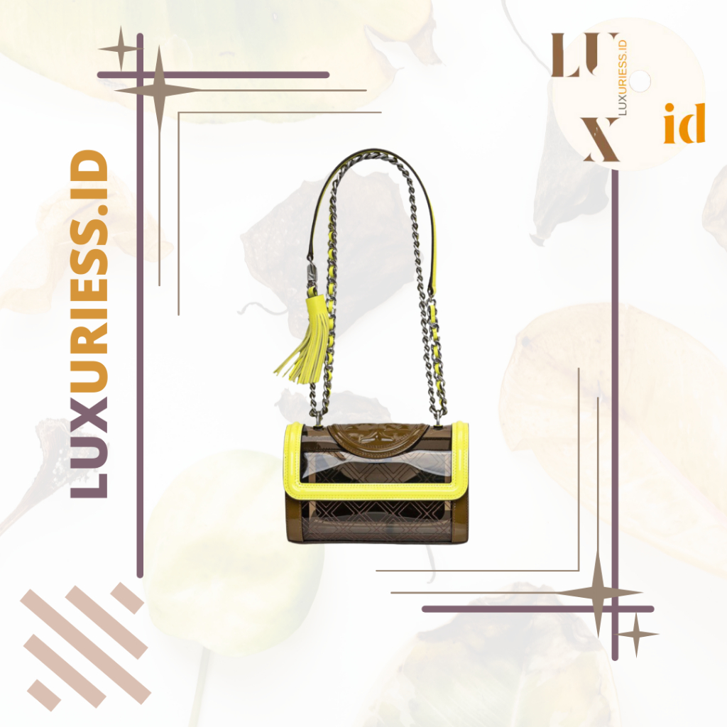 TORY BURCH FLEMING CLEAR CONVERTIBLE SHOULDER BAG