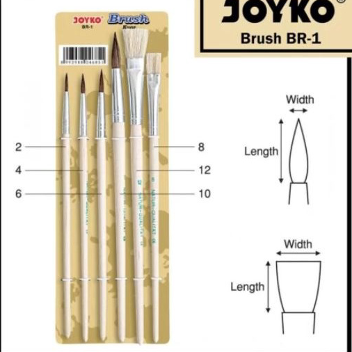 

➺➩⋆❀ (6pcs) Brush Set Joyko BR 1 / Kuas Lukis Joyko / Kuas Cat Mewarnai Diskon
