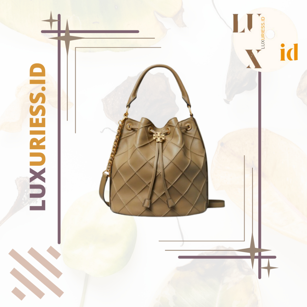 TORY BURCH FLEMING SOFT BUCKET BAG PEBBLESTONE