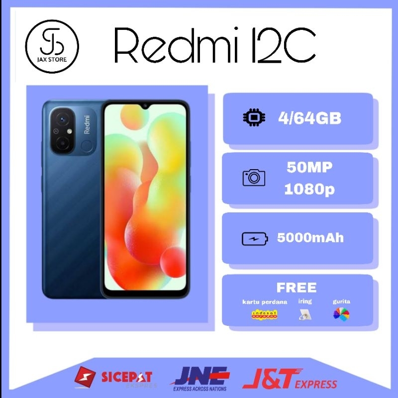 XIAOMI REDMI 12C [4/64GB, GARANSI RESMI ]