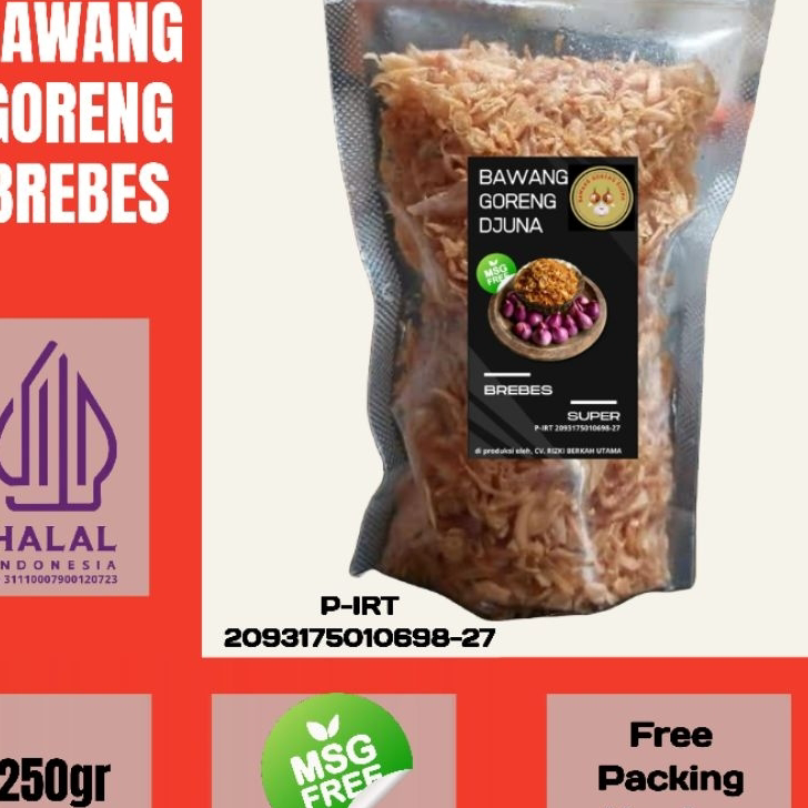 

Diskon Promo Bawang Goreng Asli Brebes Super 250gr| Bawang Goreng Asli Sumenep Super 250gr Buruan Beli