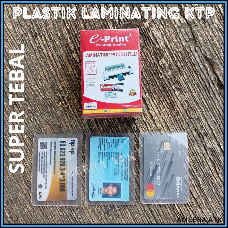 

Plastik Laminating Ktp Tebal 250 Migron ( 50 Lembar )